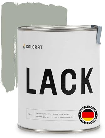 Kolorat® Möbelfarbe Salbei mit einem Hauch Grau 750ml für Innen & Außen | Hochdeckender Lack, wasserbasiert, geruchsarm, Holzlack, Metalllack, Türlack, Heizkörperlack, geprüft nach DIN EN 71-3