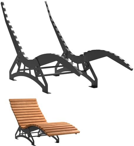 SOTOOLS Gartenliege Untergestell LAGUNA 680 mm breit Edelstahl SS201 schwarz (ohne Holzlatten) Sonnenliege Relaxliege Outdoorliege