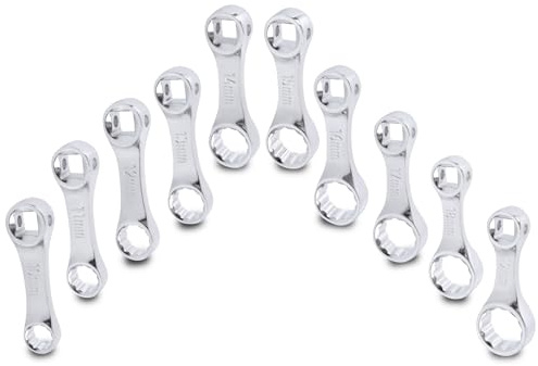 TECPO Drehmoment Adapter Set 10-teilig 3/8 Zoll mit 12-Kantprofil Verlängerung für Ringschlüssel 10-19mm Drehmomentadapter Maulschlüssel für Drehmomentschlüssel