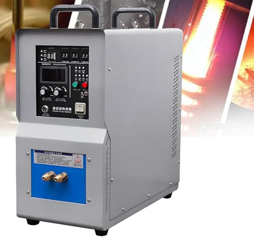 JIANGYUXINLI Four de Traitement Thermique et Fusion 15KW, Machine de Chauffage par Induction HF 30-100KHz - Petite Forge à Induction pour Cuivre, 110V/220V