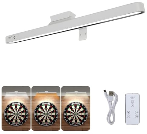 Dart Beleuchtung Kabellos, Magnet Dartscheibe Beleuchtung mit Fernbedienung, Einstellbare Farbtemperatur und Winkel, Dart Licht für Bilderrahmen Beleuchtung, Dartbeleuchtung
