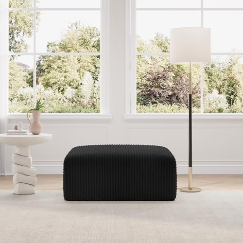Novilla Modulares Sofa Sitzhocker, Ecksofa Cord für Wohnzimmer, Wohnung | Boneless Couch mit Federn Smarts Coil®-Unterstützung Keine Montage erforderlich