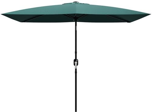 Garvee Ombrellone Rettangolare Da Giardino 3 x 2 Metri – Protezione Solare Resistente Manovella e Pulsante Di Inclinazione 6 Robuste Stecche Perfetto Per Giardino, Terrazzo, Prato o Bordo Piscina