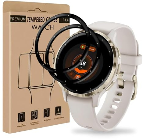 Carantee 2 Stück für Panzerglas für Garmin Venu 3s/Venu 4 45mm Schutzfolie | HD-Klar 100% Touchgenauigkeit Frei von Kratzern Unzerbrechlich Dauerhaft