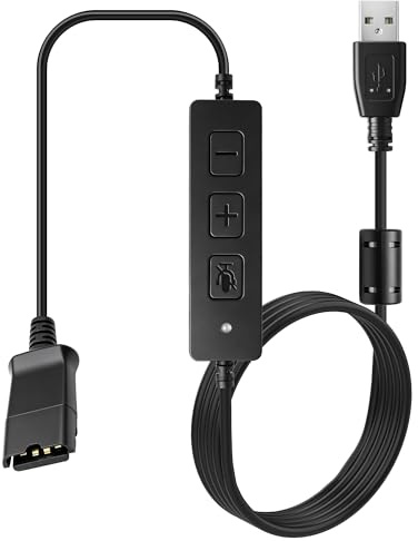 MEIRIYFA QD to USB A Male Adapter Cable with Volume and Mic Mute Control