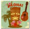 DestinationVinyl 2 x 10cm/100mm Aloha Hawaii Tiki Vinyl Selbstklebende Sticker Aufkleber Laptop Reisen Gepäckwagen Cool Zeichen Spaß #4025