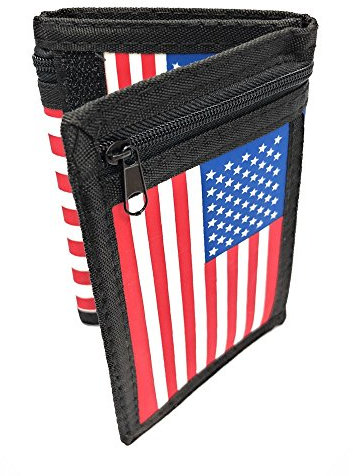 LOLUNA® Portefeuille Scratch ado Classique Motif Américain - Porte Monnaie - Billet - Carte - Identité - Permis - en Toile - USA