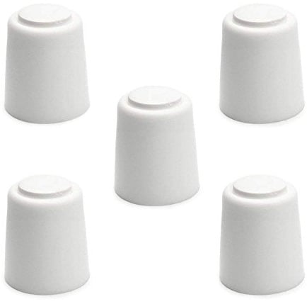 Sossai® 5 x Türstopper NTS | Modell: Bernd | Höhe: 30mm | Ø: 27mm | Farbe: weiß | Zum Schrauben (Inkl. Befestigungsmaterial) | Bodenmontage