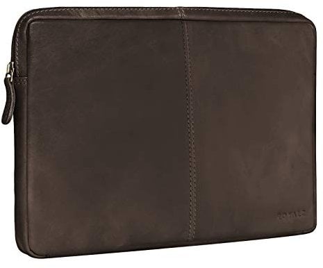ROYALZ Ledertasche für Microsoft Surface Pro 7 und Pro 6 Tasche Leder Hülle 12,3 Zoll Vintage Lederhülle Schutzhülle Sleeve Etui Retro, Farbe:Dunkelbraun Matt