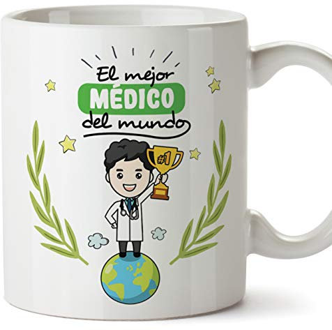 MUGFFINS Taza Médico/Doctor - El Mejor Médico del Mundo - Regalos Originales de Hospital/Centro de SaludMédico del Mundo - Cerámica 350 ml