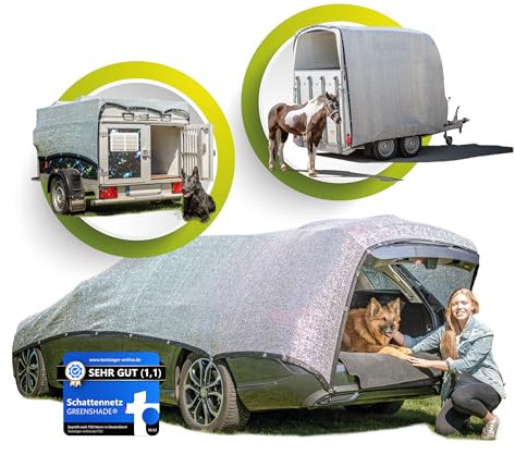 GREENSHADE Alunetz - L 4x3m - 12qm - inkl. Magnet System - höchster Premium UV Sonnenschutz - Schattennetz Auto - Aluminet der effektive Hitzeschutz