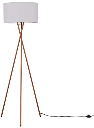 MiniSun | Modern Copper Metal Tripod Floor Lamp with a Pale Grey Shade | Floor Lamps & Torchieres, Home Décor, Improvement & Lifestyle Essential