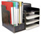 Catekro Schreibtisch-Organizer aus Holz, Großes Fassungsvermögen, Schreibtisch-Organizer, A4-Papier-Dokumentensortierer, DIY-Bürobedarf, Aufbewahrungsbox für Zuhause Schwarz