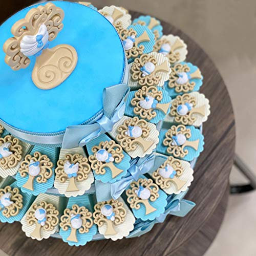 Bomboniere Albero della Vita Nascita Bimbo su Torta Portaconfetti 60 Bomboniere (TR1113M)