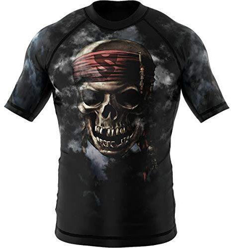 SMMASH Funktionsshirt Herren Rashguard Kurzarm Sportshirt MMA Thaibox Muay Thai Kickboxen Atmungsaktiv Abriebfest