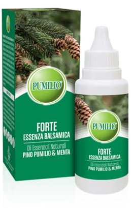 Pumilio Forte 40ml, Olio Essenziale per Diffusori, con Pino Pumilio, Menta, Mentolo, Eucalipto e Pino Silvestre, Essenze per Diffusori Naturali per Deodorare e Rinfrescare l'Ambiente