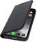 WIIUKA Hülle für iPhone 12 Pro Max, Lederhülle mit Kartenfach, extra Dünn, Premium Leder, Handyhülle mit Standfunktion, Tasche Schwarz