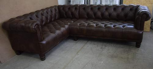 jvmoebel Design Chesterfield Ecksofa Eckcouch Loungesofa Couch Sofa Dubai Leder Neu