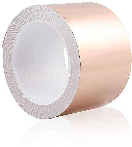 CPROSP Ruban en Feuille anti Limacede Cuivre 98ft x 1,97inch (30M x 5CM), pour Guitare et EMI Shielding, Faire des Barrières Contre les Limaces, Epaisseur 0.05mm