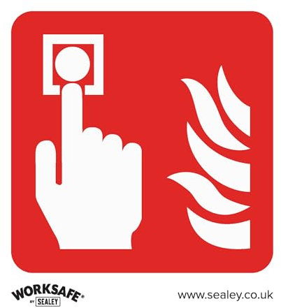 Sealey SS31V1 Symbole d'alarme incendie – Panneau de sécurité sécurité – Vinyle autocollant