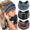 Zoestar Boho breite Stirnbänder blau gestreift Haarbänder geknotet Turban Kopftücher Stilvoll Elastisch Dicke Kopf Wraps für Frauen und Mädchen (3 Stück) (B)