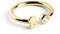 SINGULARU - Personalisierter Letter Spark Ring. Sterlingsilber mit 18 Kt Vergoldeter Beschichtung und Zirkonia. Schmuck für Damen. Buchstabe S.
