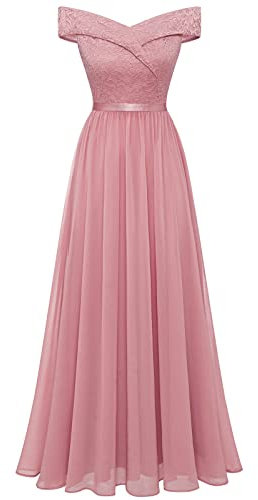 Bbonlinedress Robe Femme de Soirée Cocktail Promo Demoiselle Honneur Robe de Fête Cérémonie Anniversaire pour Bal Mariage Blush L-2