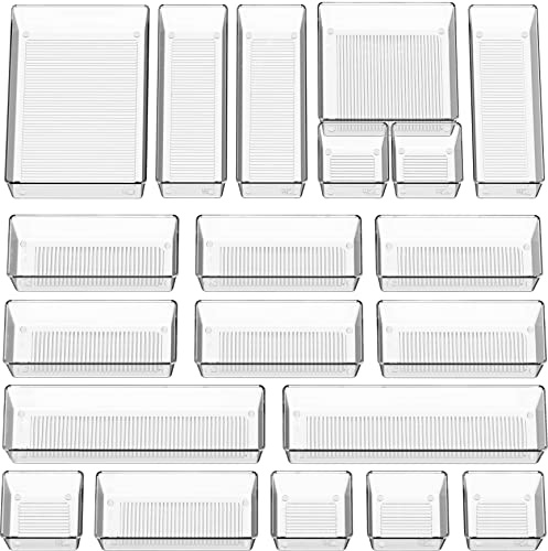 Simple Houseware 20er-Pack Schubladen-Organizer aus durchsichtigem Kunststoff (6S, 7M, 5L, 1 XL, 1XXL)