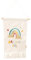 Papierdrachen Wanddeko für Jungen und Mädchen - Dekoration aus Stoff für das Kinderzimmer - Boho Wandteppich - Wandbehang mit Regenbogen - Set 3
