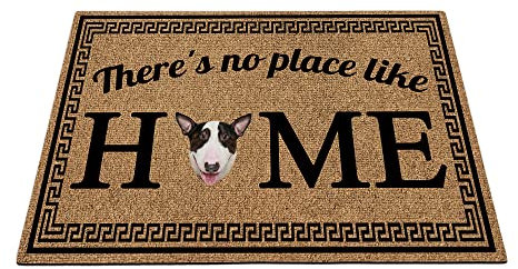 BAGEYOU My Love Cute Bull Terrier Dog Decorative Doormat There's No Place Like Home Welcome Floor Mat 35.4x23.6