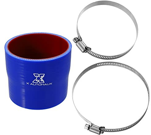 X AUTOHAUX Recto Silicona Manguera Tubo Azul Rojo para Coche 76x80mm