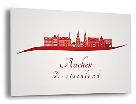 Hustling Sharks® Wandbild Stadtmotiv als XXL Wandbild Aachen - Querformat, Stadt Bilder, Wandbild Stadt, Bild Aachen, Aachen Bild, Aachen Skyline Bild, Wanddeko XXL, Deko Bilder (90x60cm)