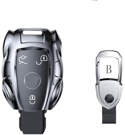 Gleamydot Autoschlüssel Hülle kompatibel mit Schlüsselhülle Cover Mercedes Benz A B C Clase E W203 W204 W205 W210 W211 W212 W221 (B-Silvery)