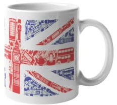 Super Lemon Union Jack Great British Tea Coffee Office Ceramic 11oz Mug Cup Big Ben London Monument