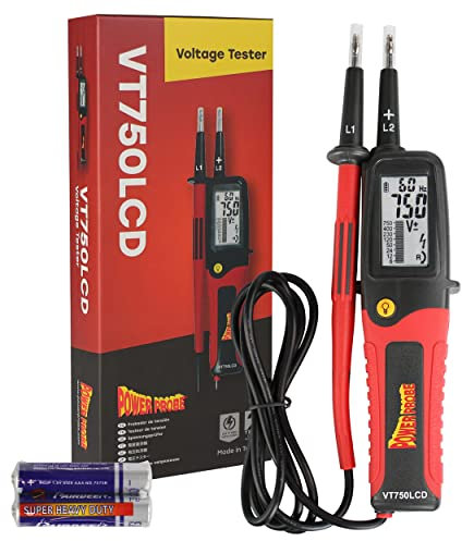 Power Probe VT750 LCD Two Pole Voltage Tester 12 to 750V - AC/DC Automotive Car Voltage Meter Tester Tool for Electric and Hybrid Vehicles