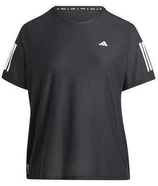adidas Women's Own The Run Tee (Plus Size), Black/White, 4XL Plus