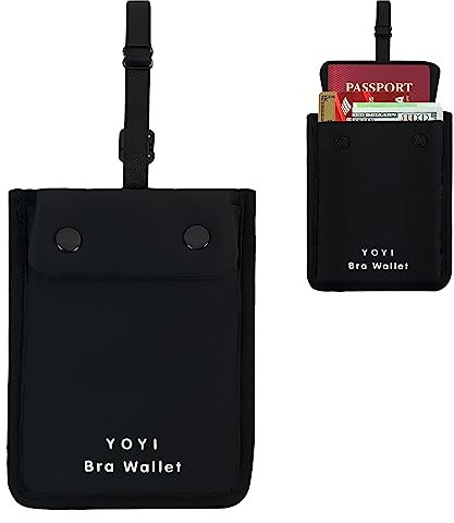 YOYI YOYI RFID-Undercover-BH-Geldbörse, versteckte Reisetasche, Schwarz, L, Modern