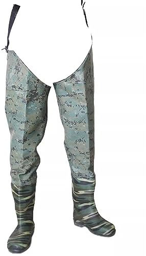 Stivali A Coscia Da Pesca Stivali Alti Da Uomo Al Ginocchio E All'anca, Stivali Mimetici In PVC Antiscivolo E Resistenti All'usura, Utilizzati for La Pesca/drenaggio/terreni agricoli (Color : Yellow