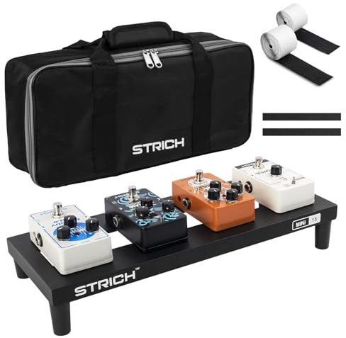 STRICH Guitar Pedal Board Aluminum Alloy 0.83lb Super Light Effect Pedalboard 15'' x 5.7'' with Carry Bag, MINI 15