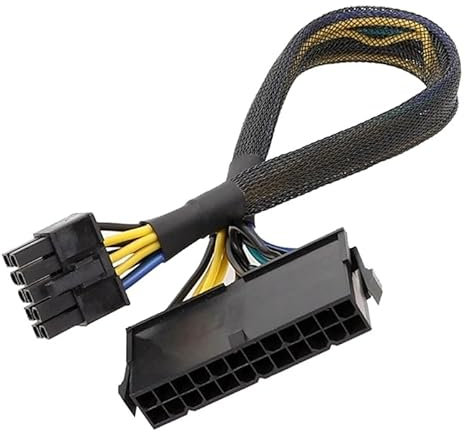lilila-ree 24 Pin to 10 Pin ATX PSU Main Power Adapter Braided Sleeved Cable for IBM Lenovo PCs and Servers 12-inch(30cm)