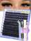 Thick Eyelash Extension Kit Lashes Individual Cluster 100D Individual Eyelashes DIY Lash Extensions Kit with D Curl Russian Eyelash Extensions Bond and Seal Lash Glue Lash Tweezers by Goddvenus