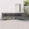 QJBSAVVA 7-TLG Garten-Lounge-Set, Terrassenmöbel Sofa mit Schlaffunktion Ecksofa Eckbank Küche Geeignet für Flur Strand Parks Outdoor mit Kissen Grau Poly Rattan