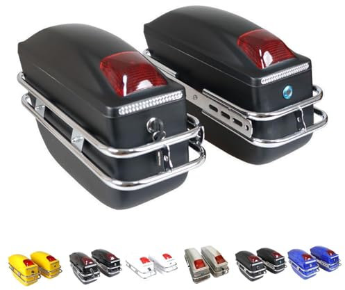 Motorradkoffer Satteltasche ABS Seitenkoffer Reisen Wasserdicht Mit Sicherheitsschloss, 6 Farben (Elegant Black)