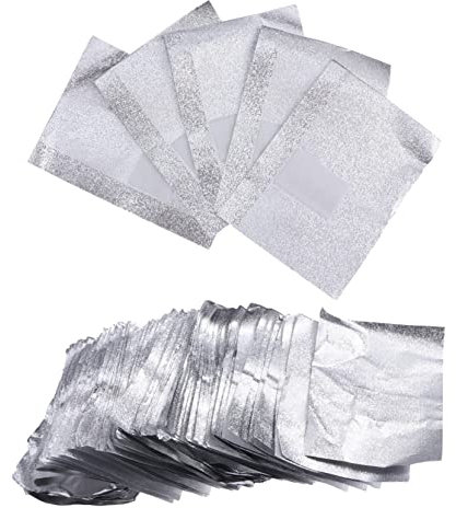 PLAFOPE 500pcs Nail Foil Wraps for Gel Polish Removal Manicure Pads Leak Prevention for Home and Salon Use Convenient Nail Art Soak off