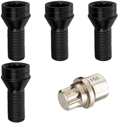 JNNJ 4 Pezzi Bloccaggio-Ruota Kit Antifurto Bullone Ruota Di Bloccaggio Locker, Bullone Ruotas Acciaio Set Dadi Auto, Bulloni Della Ruota Lunghezza Gambo, Set Bulloni Cerchione Antifurto Compatibili