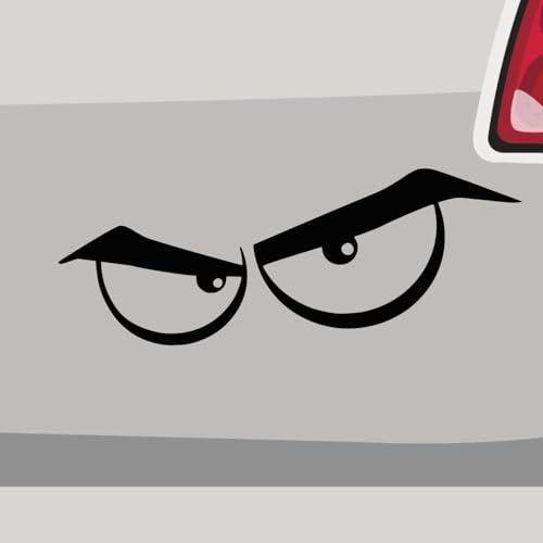 Autoaufkleber - böser Blick Augen Lustig Lustig Spaß Eyes - Sticker, Aufkleber für Auto, Motorrad, Fahrrad, Laptop, LKW, JDM Decal Racing (20x7cm | Silber)