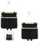 Organizador Colgante, 2 Pcs Bolsa De Alamcenamiento Colgante Pared en Tela de Algodón y Lino, con 3 Bolsillos y 2 Ganchos Adhesivos, Ideal para Cocina, Baño, Oficina y Dormitorio - Color Negro