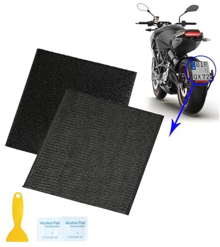 T TAKONE 1 Sätze Motorrad Kennzeichenhalter, 180x200mm Motorrad Kennzeichen Klett, Selbstklebend Klett Anti-Fall-Klebe