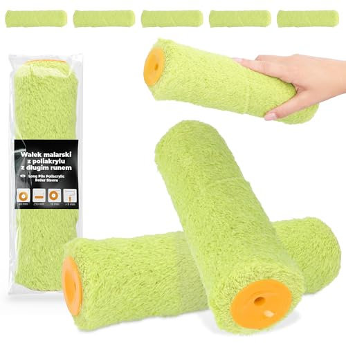 5x Farbroller 25 cm Ersatzrolle Farbwalze Malerroller Malerwalze Roller Lange Haare Streichen Malen Farbe Lackier Möbel Wände Renovierung Farbzubehör Robust