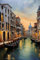 Malen Nach Zahlen Wasserstadt,Malen Nach Zahlen für Erwachsene Venedig,Malen Nach Zahlen Kinder DIY GemäLde Set,Inklusive Acrylfarben Und 3 Pinsel,für Dekoration Geschenke (Ohne Rahmen) 30x40cm YX-114